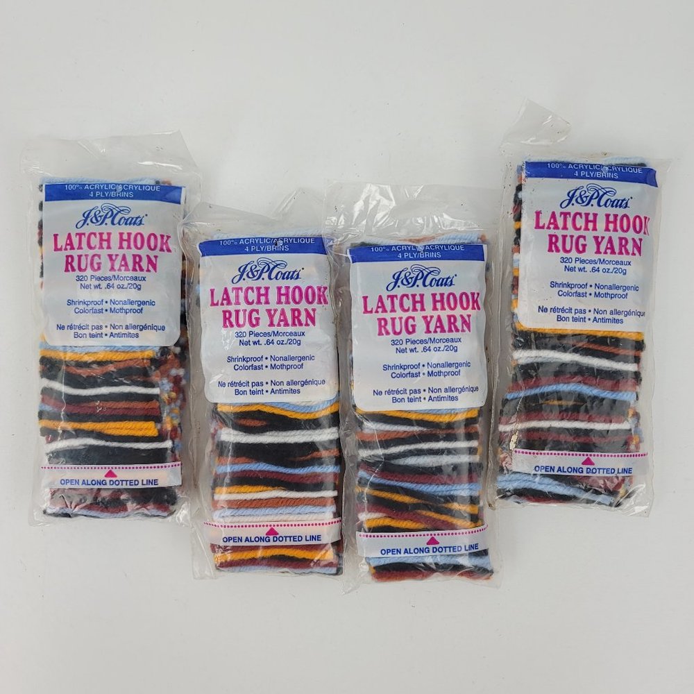 J&P Coats Latch Hook Rug Yarn K-517 Multicolor